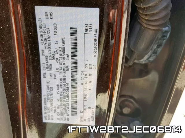 1FT7W2BT2JEC06814 фото 2