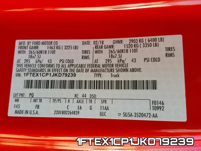 1FTEX1CP1JKD79239 фото 2