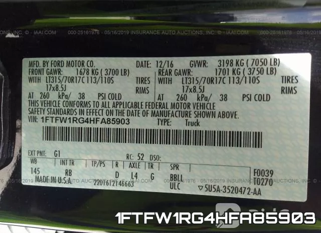 1FTFW1RG4HFA85903 фото 10