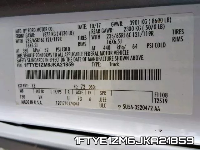 1FTYE1ZM6JKA21859 фото 2