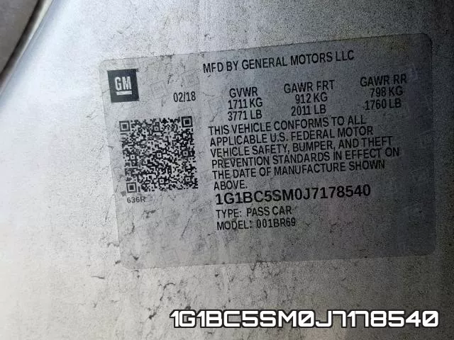 1G1BC5SM0J7178540 фото 2