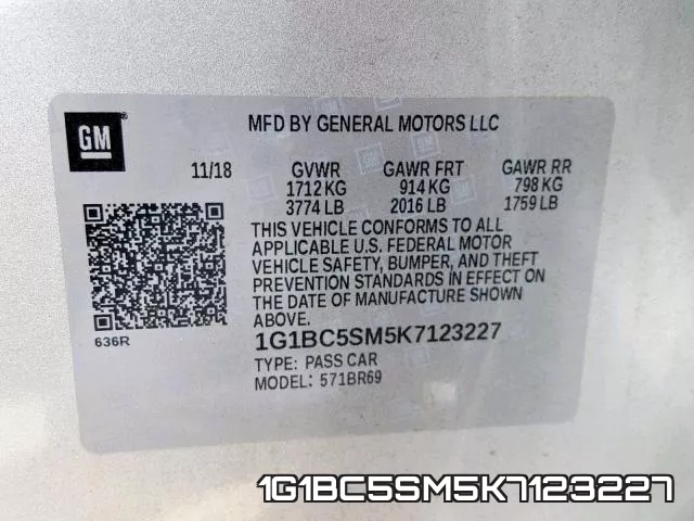 1G1BC5SM5K7123227 фото 2