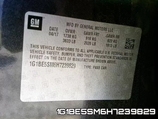 1G1BE5SM6H7239829 фото 2