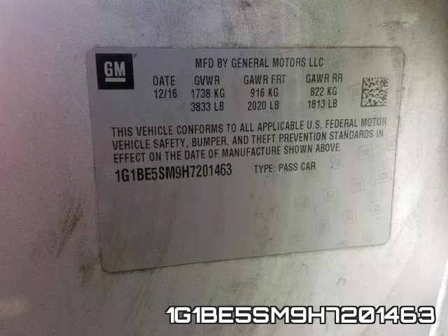 1G1BE5SM9H7201463 фото 2