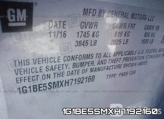 1G1BE5SMXH7192160 фото 9
