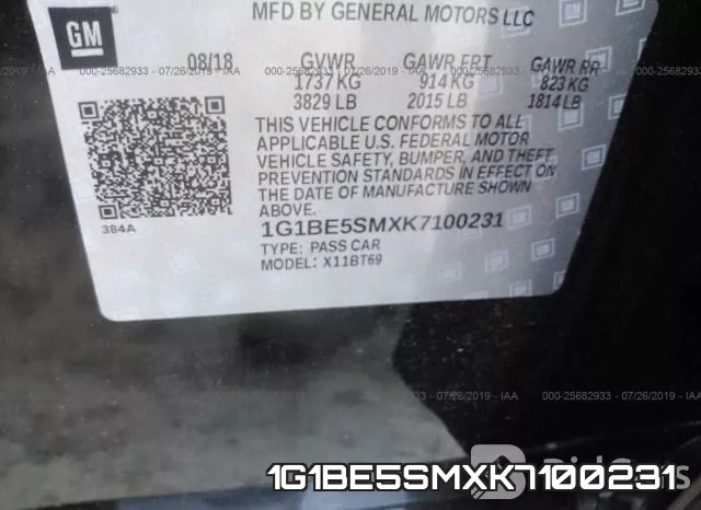 1G1BE5SMXK7100231 фото 10