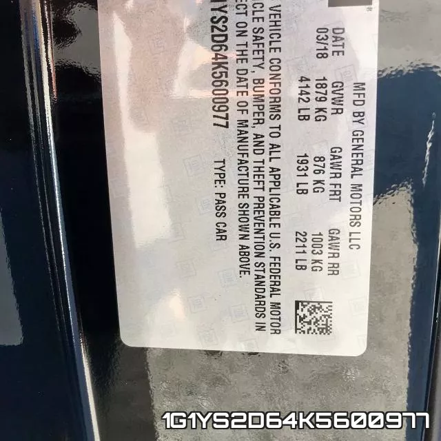 1G1YS2D64K5600977 фото 10