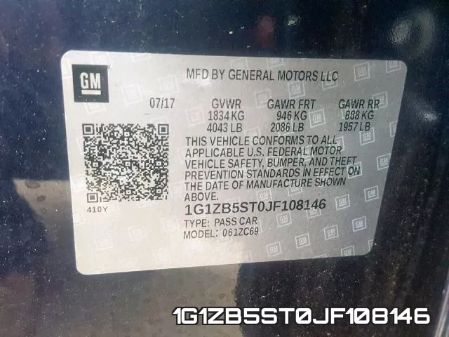 1G1ZB5ST0JF108146 фото 2