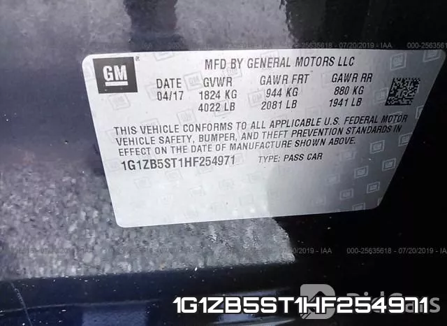 1G1ZB5ST1HF254971 фото 10