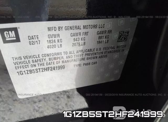 1G1ZB5ST2HF241999 фото 10
