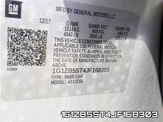 1G1ZB5ST4JF168303 фото 2