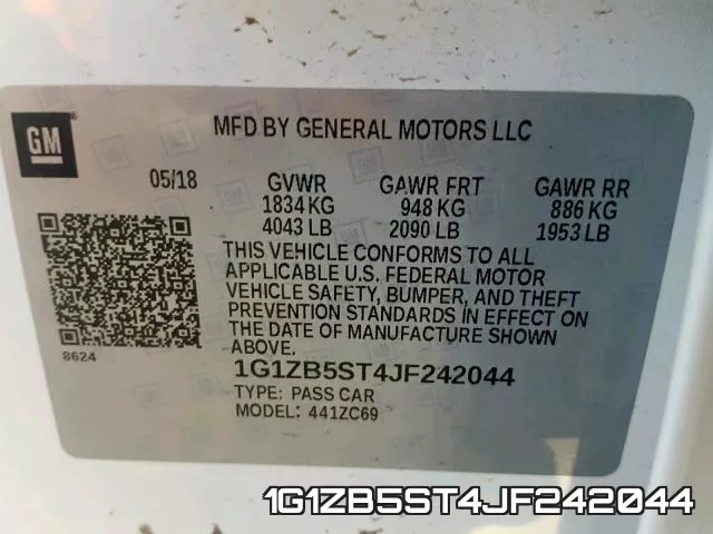 1G1ZB5ST4JF242044 фото 2