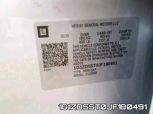 1G1ZD5ST0JF180491 фото 2
