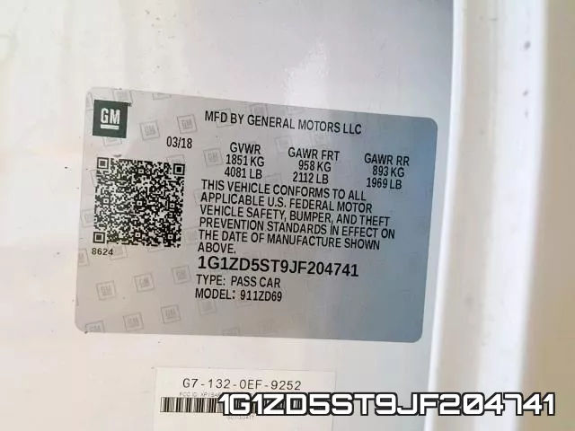 1G1ZD5ST9JF204741 фото 2