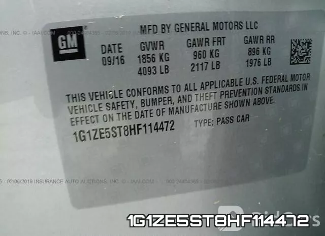 1G1ZE5ST8HF114472 фото 10