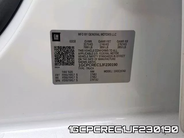 1GCPCREC1JF230190 фото 2