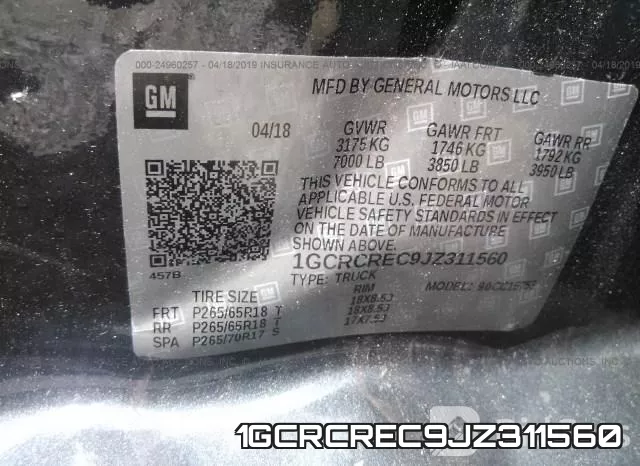 1GCRCREC9JZ311560 фото 10