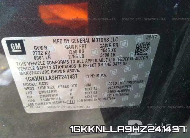 1GKKNLLA9HZ241437 фото 10