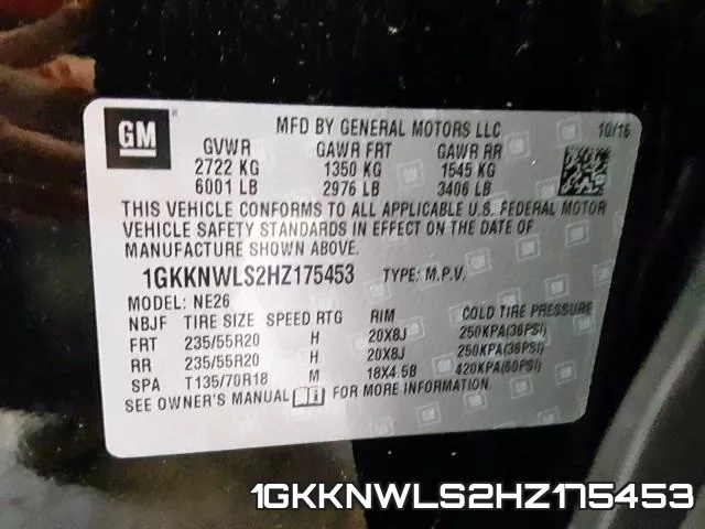 1GKKNWLS2HZ175453 фото 2