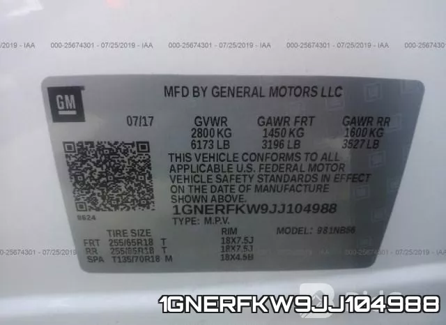 1GNERFKW9JJ104988 фото 10