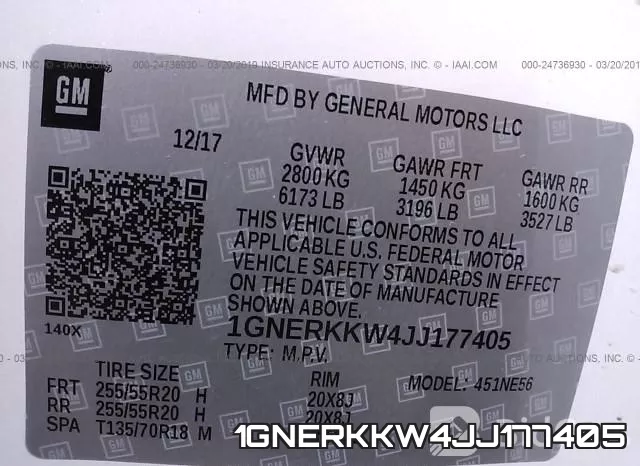 1GNERKKW4JJ177405 фото 10