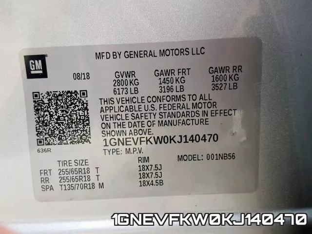 1GNEVFKW0KJ140470 фото 2