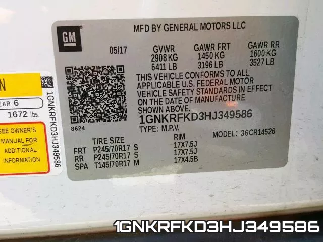 1GNKRFKD3HJ349586 фото 2