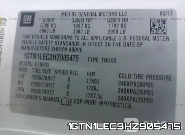 1GTN1LEC3HZ905475 фото 10