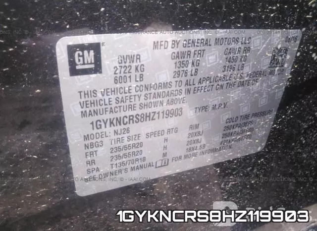 1GYKNCRS8HZ119903 фото 10