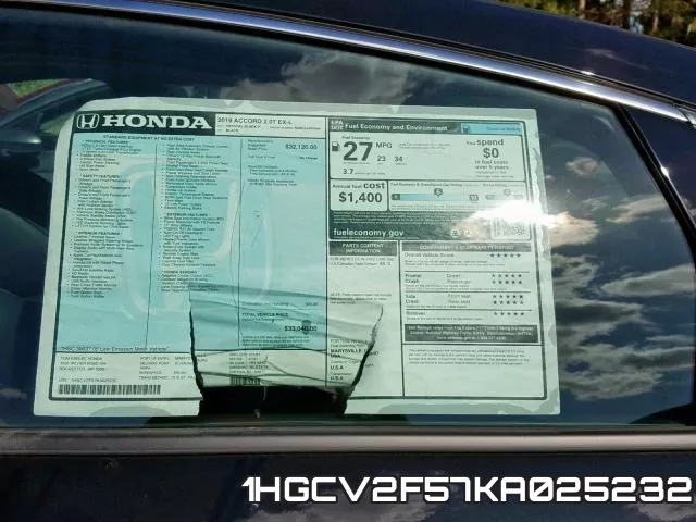 1HGCV2F57KA025232 фото 10