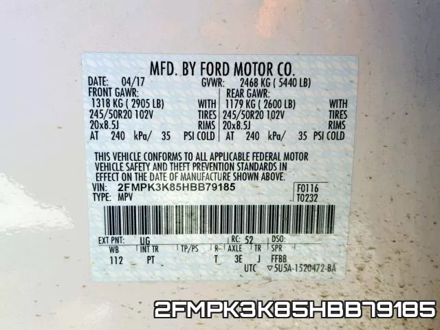 2FMPK3K85HBB79185 фото 2