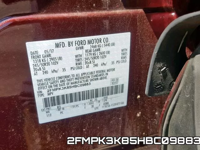 2FMPK3K85HBC09883 фото 2