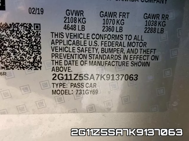 2G11Z5SA7K9137063 фото 2