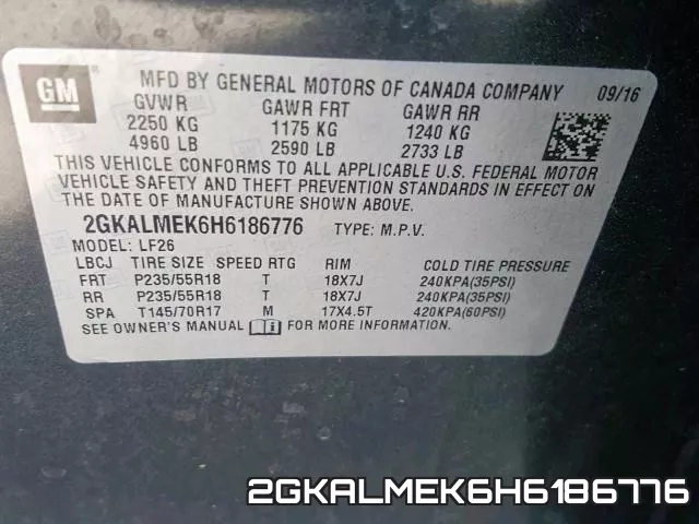 2GKALMEK6H6186776 фото 2
