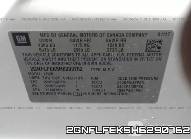2GNFLFEK5H6290762 фото 10