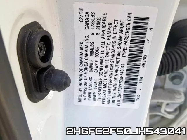 2HGFC2F50JH543041 фото 2