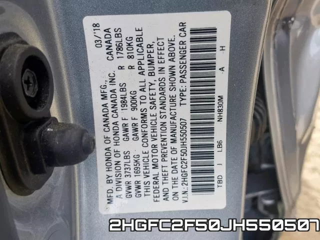 2HGFC2F50JH550507 фото 2