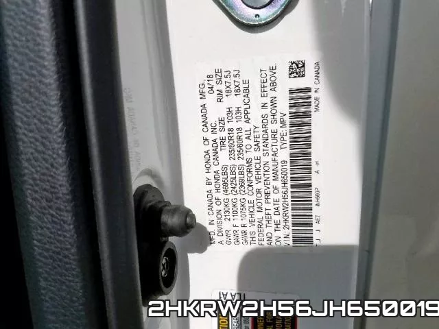 2HKRW2H56JH650019 фото 2