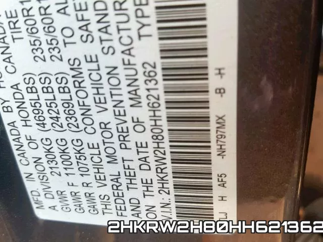 2HKRW2H80HH621362 фото 2