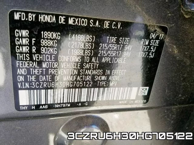 3CZRU6H30HG705122 фото 2