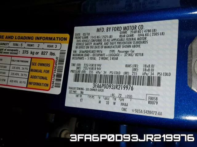 3FA6P0D93JR219976 фото 2