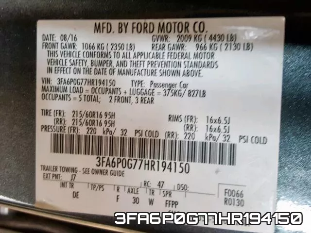 3FA6P0G77HR194150 фото 2