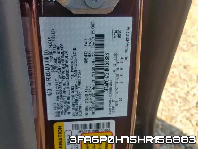3FA6P0H75HR156883 фото 2