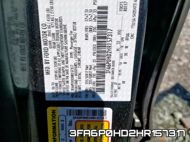 3FA6P0HD2HR157317 фото 2