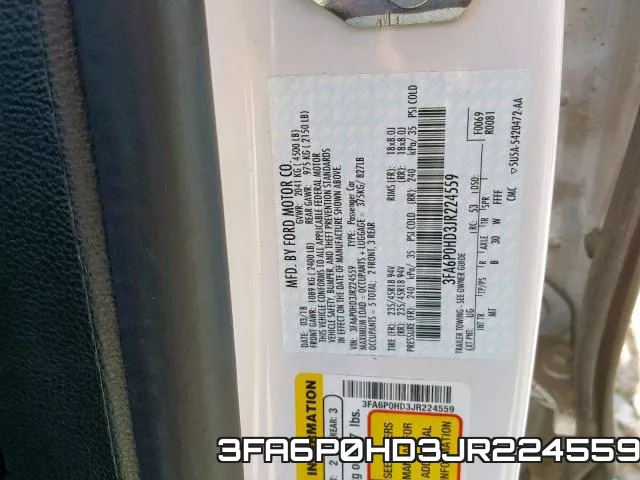 3FA6P0HD3JR224559 фото 2