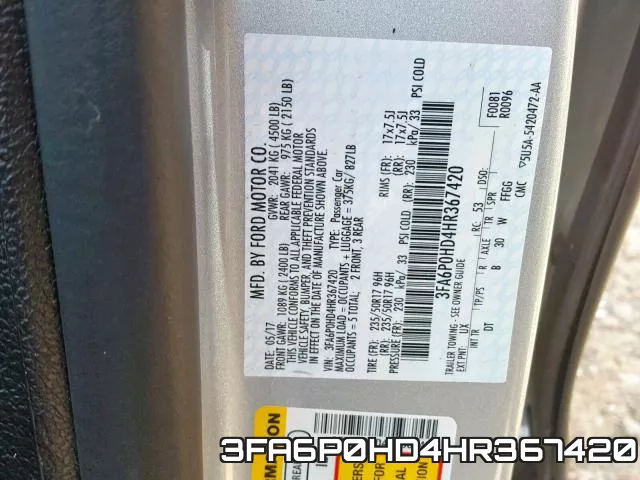 3FA6P0HD4HR367420 фото 2