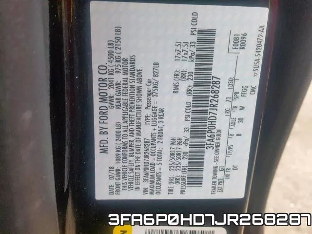 3FA6P0HD7JR268287 фото 2