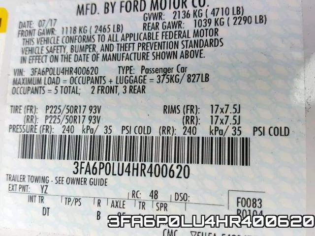 3FA6P0LU4HR400620 фото 2