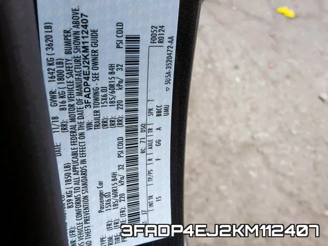 3FADP4EJ2KM112407 фото 2