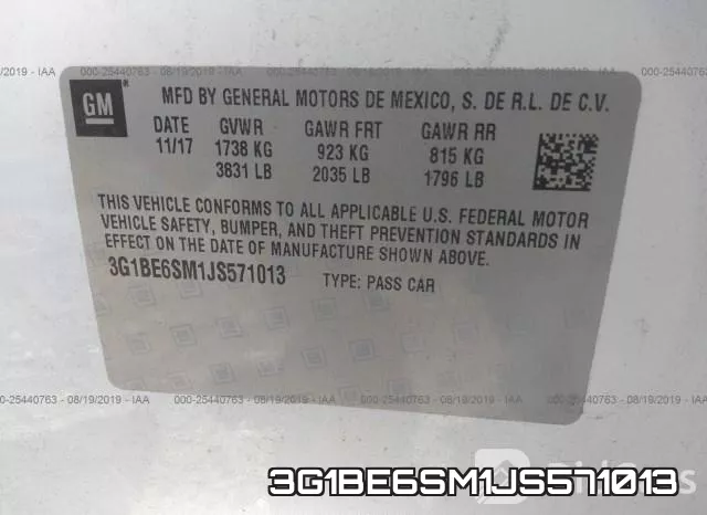 3G1BE6SM1JS571013 фото 10